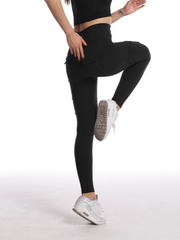 Tummy Control Butt Lifting Flap Pockets High Waist Workout Cargo Yoga Pants