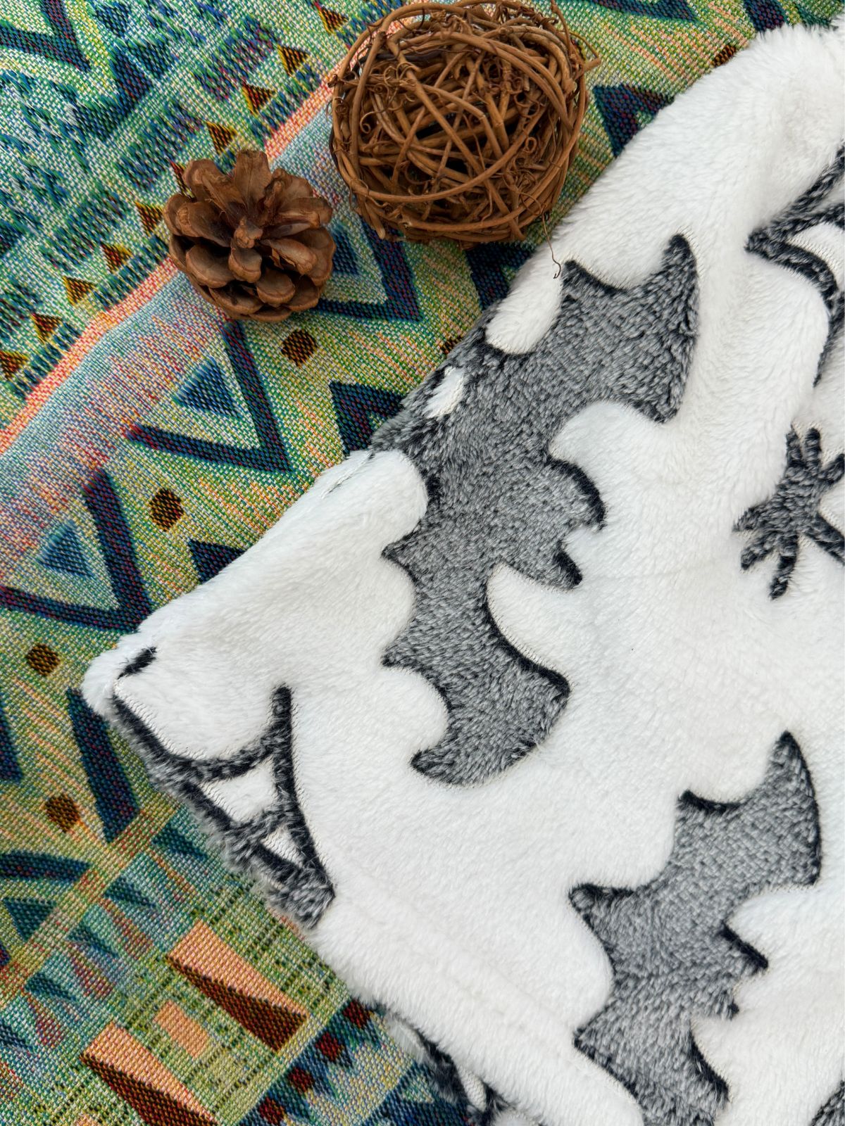 2PCS Glowing Halloween Ghost Flannel Pajama Set