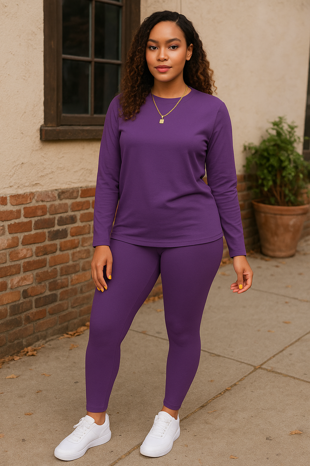 Comfortable and Breathable Sports T-shirt & High-waisted Slim Stretch Pants