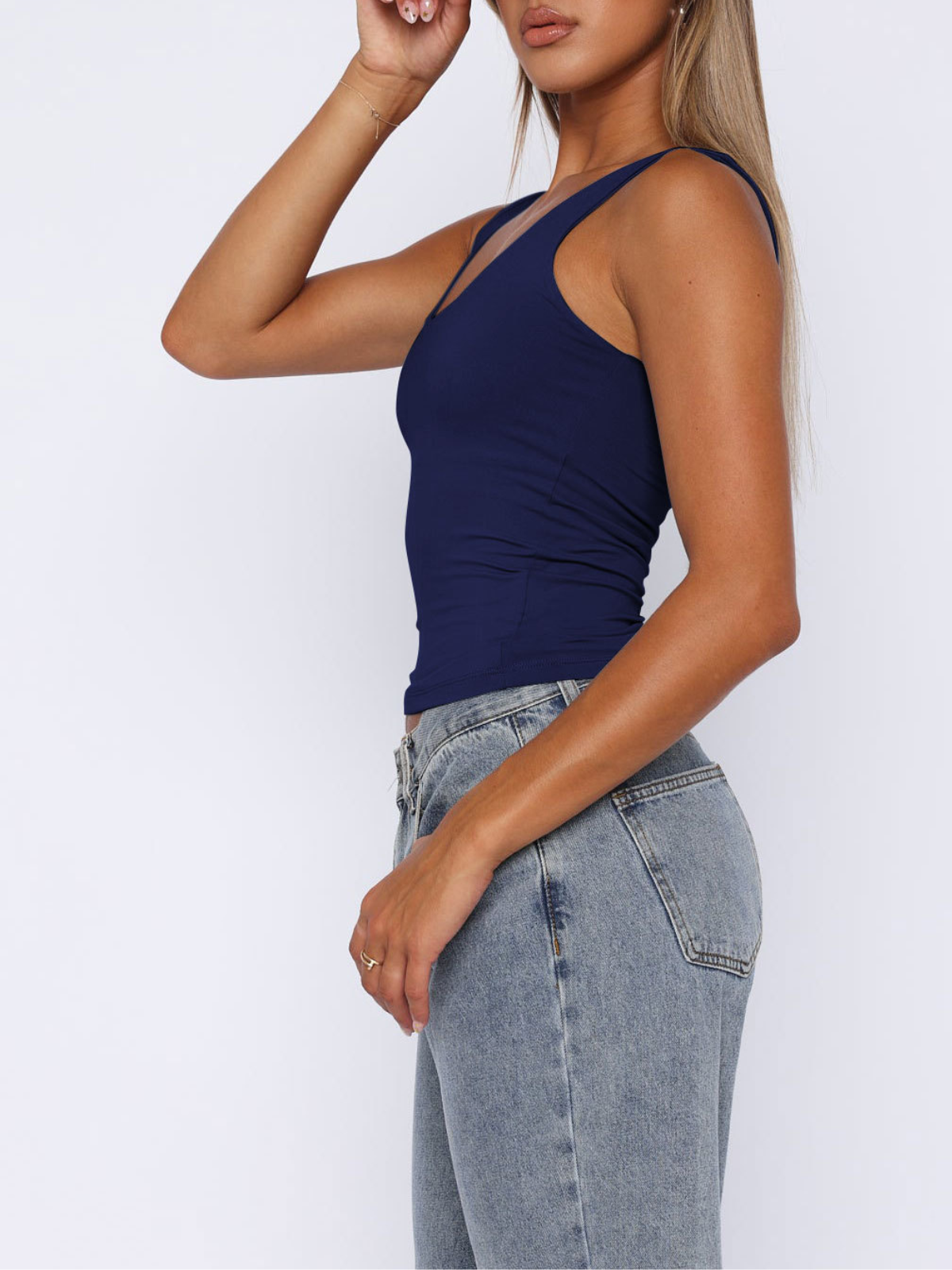 Comfort Solid Spaghetti Strap Double Lined Basic Cami