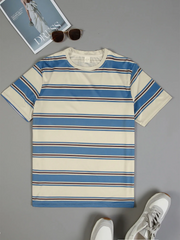 Striped Round Neck Regular Short Sleeves T-shirt