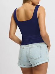Comfort Solid Spaghetti Strap Double Lined Basic Cami