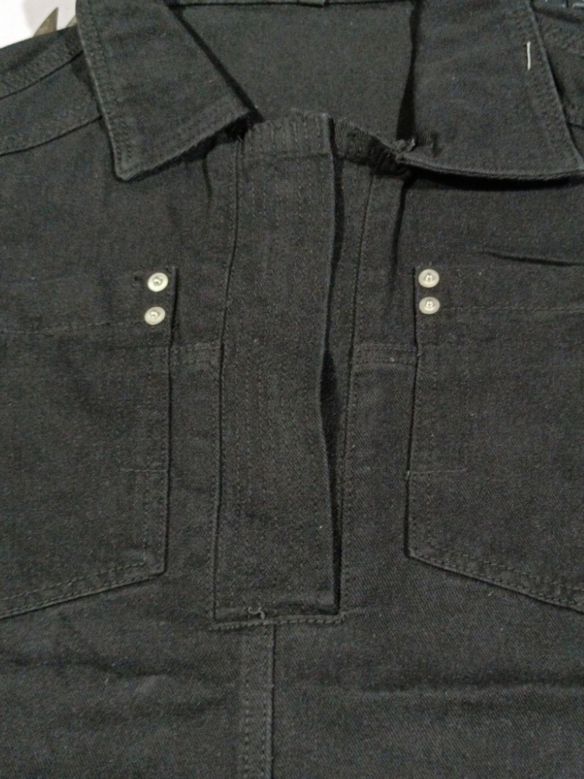 Solid Denim Pullover Casual Notch V Neck Loose Fit Pocket Blouse