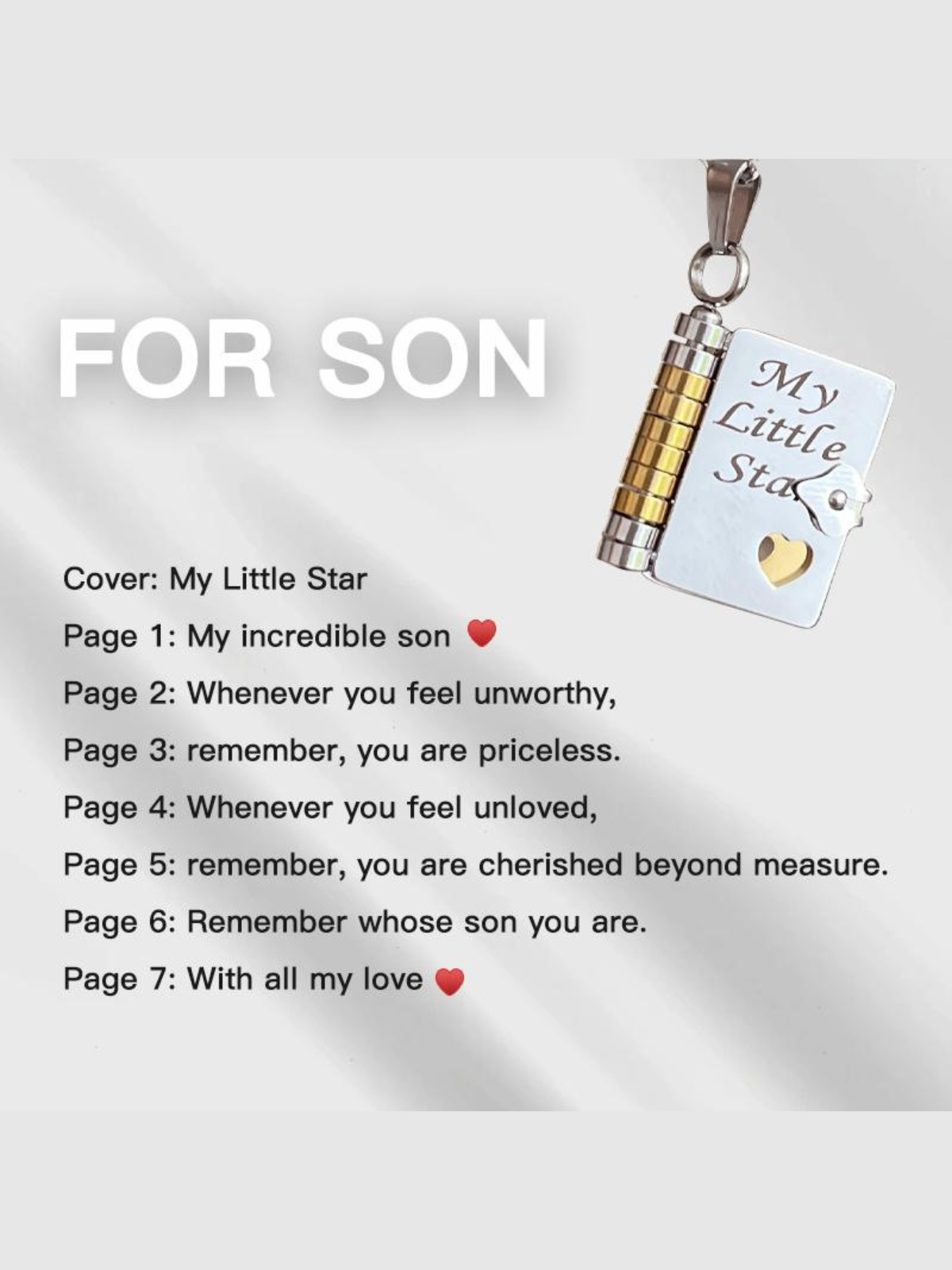 1PC My Little Star Book Necklace For Birthday Day Gift Graduation Jewelry of Love