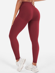 Seamless Workout Watermelon Red Tummy Control Butt Lifting Gym Leggings