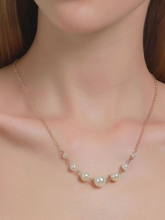 Elegant Style 1pc Pearl Alloy Necklace 1200