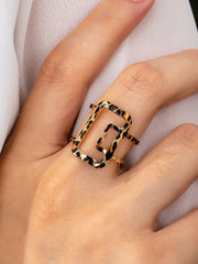 Casual Style 1pc Leopard Lron Ring