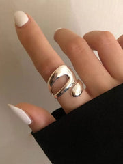 Western Style 1pc Solid Metal Button Alloy Ring
