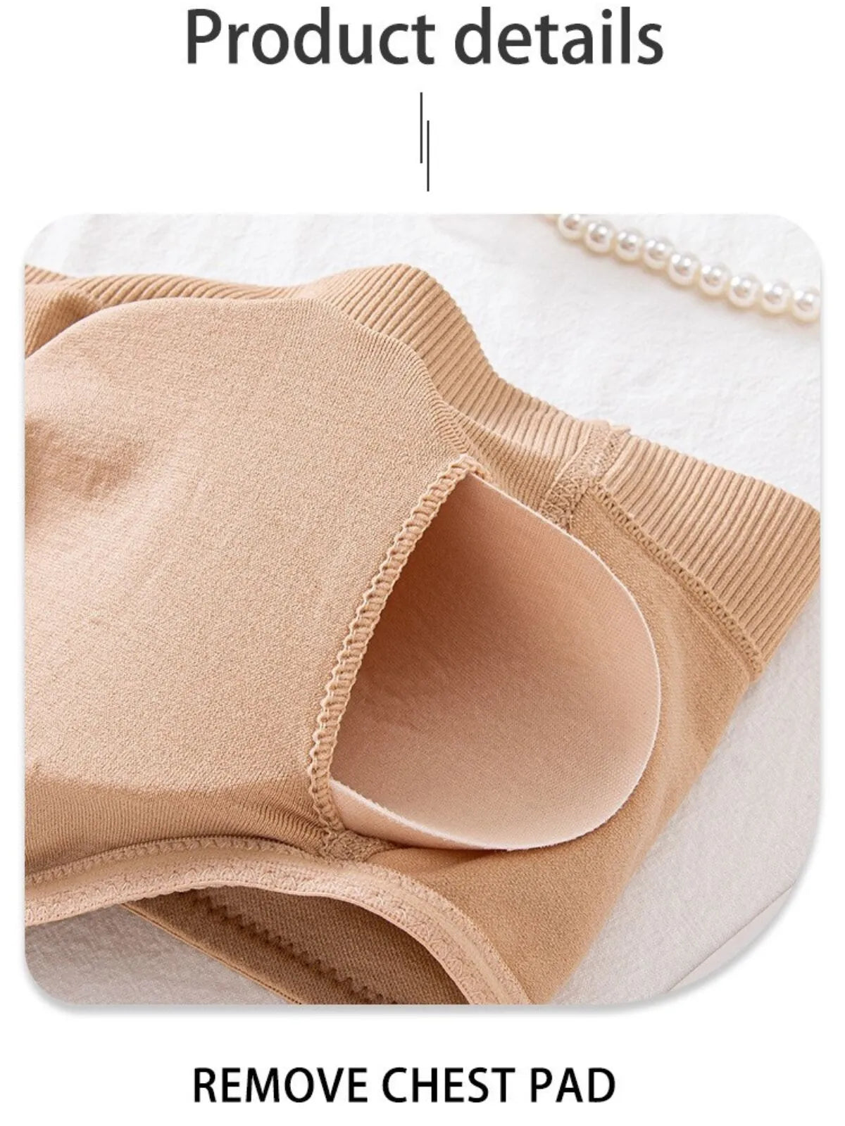 1pc Non-Slip Silicone Padded Strapless Wireless Tube Top  Solid Rib-knit Bras