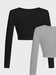 2-Pack Solid Scoop Long Sleeve T-shirt