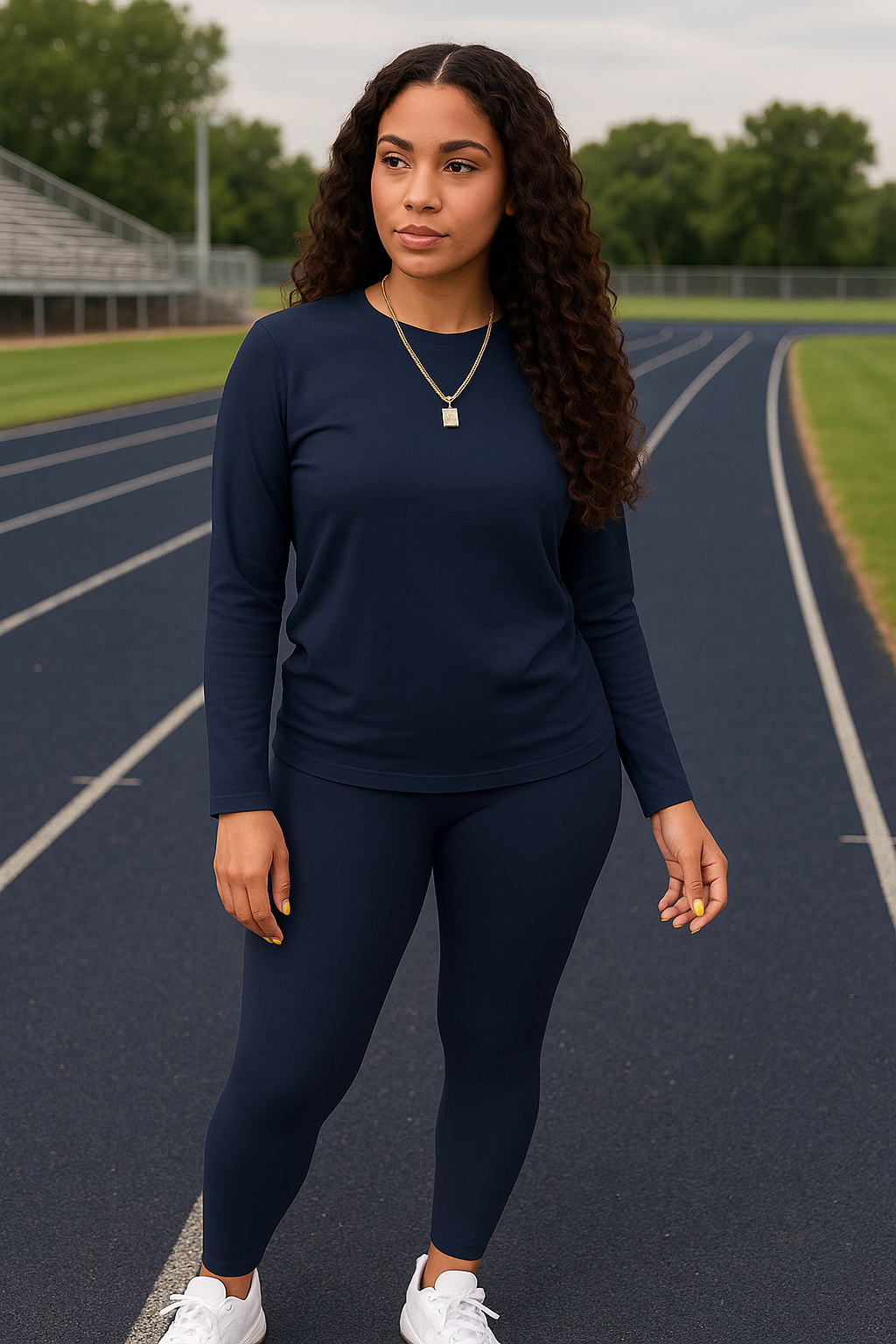 Comfortable and Breathable Sports T-shirt & High-waisted Slim Stretch Pants