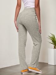 Solid High Rise Pants