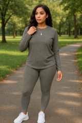 Comfortable and Breathable Sports T-shirt & High-waisted Slim Stretch Pants