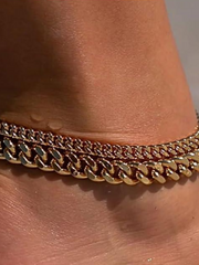 1PC Chunky Cuban Trendy Large Layer Link Chain Anklet