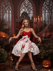Blood Halloween Spaghetti Strap A-line Dress