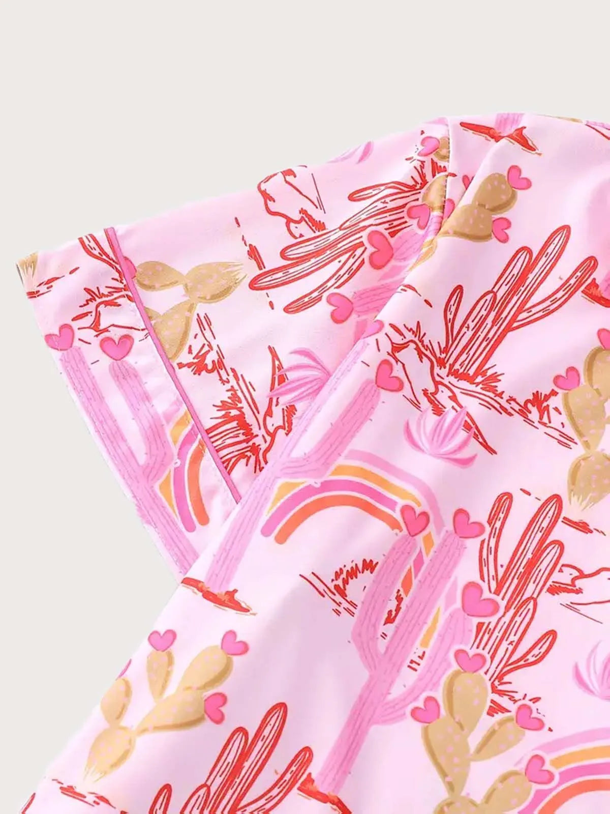 2pcs Cactus Pajama Shorts Set