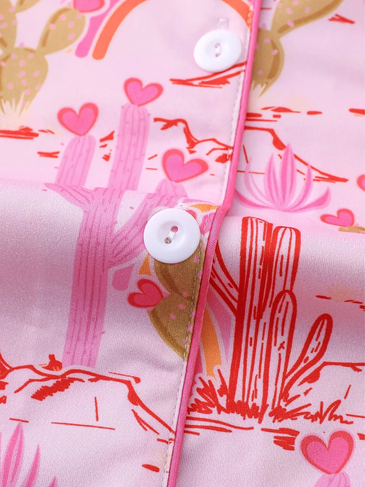 2pcs Cactus Pajama Shorts Set