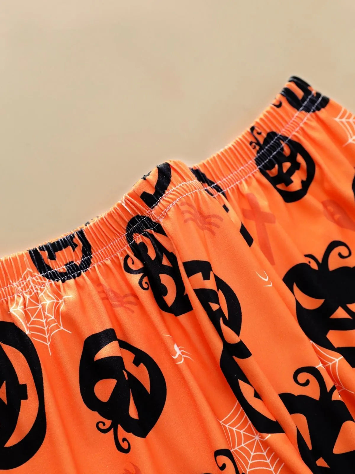 2pcs Halloween Funny Pumpkin Print Pajama Pants Set
