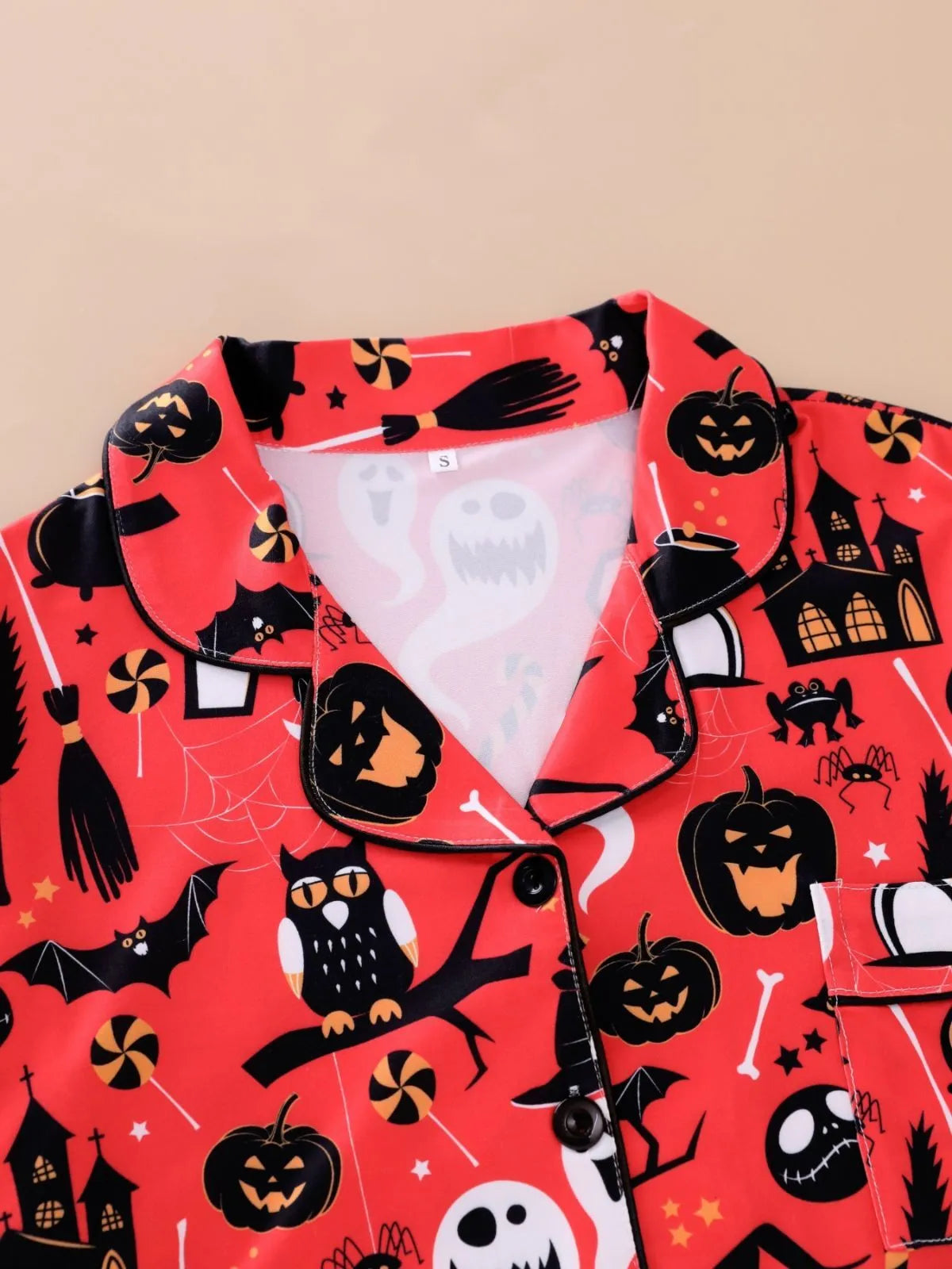 2pcs Halloween Owl Bat Print Pajama Pants Set