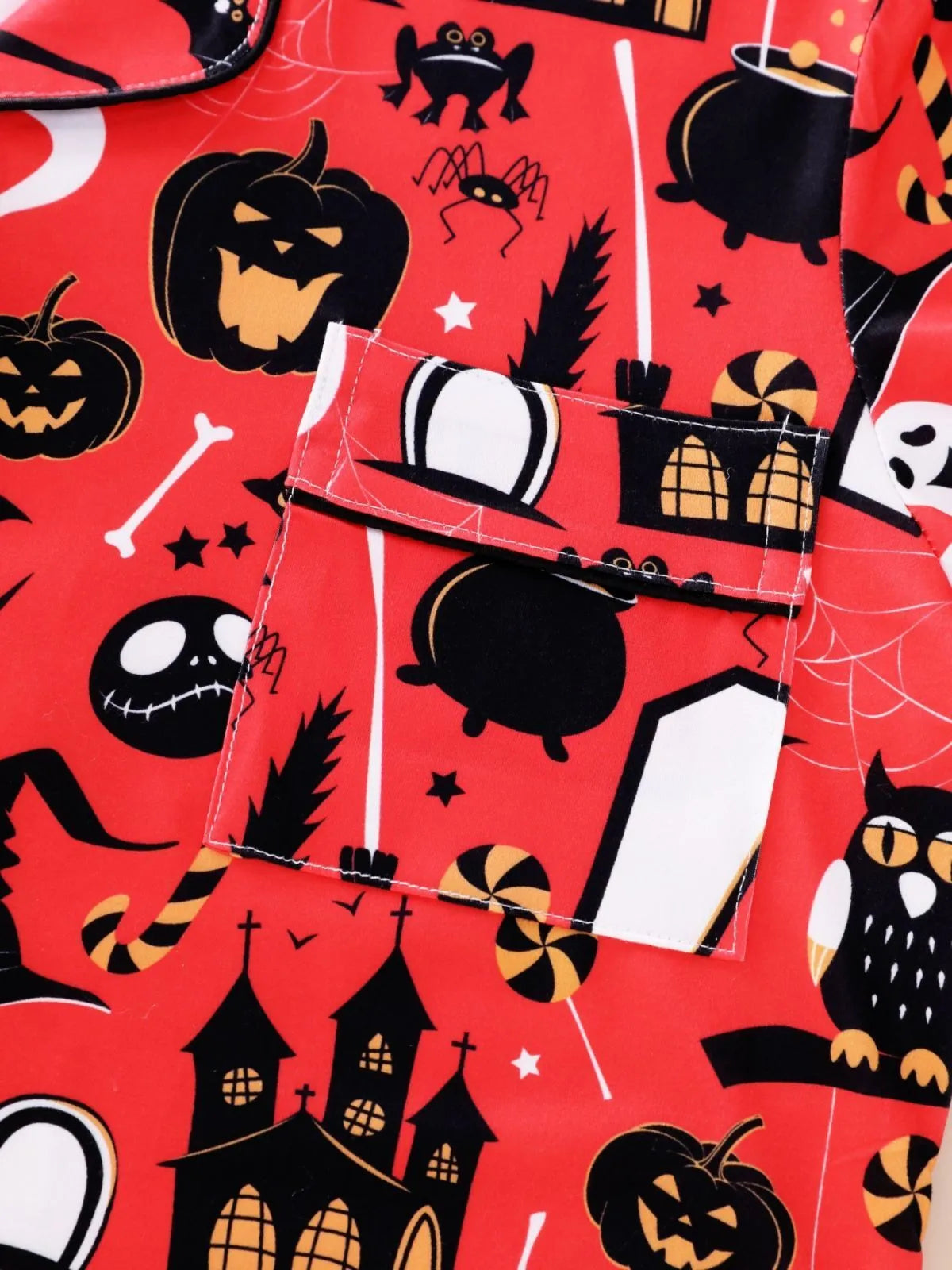 2pcs Halloween Owl Bat Print Pajama Pants Set