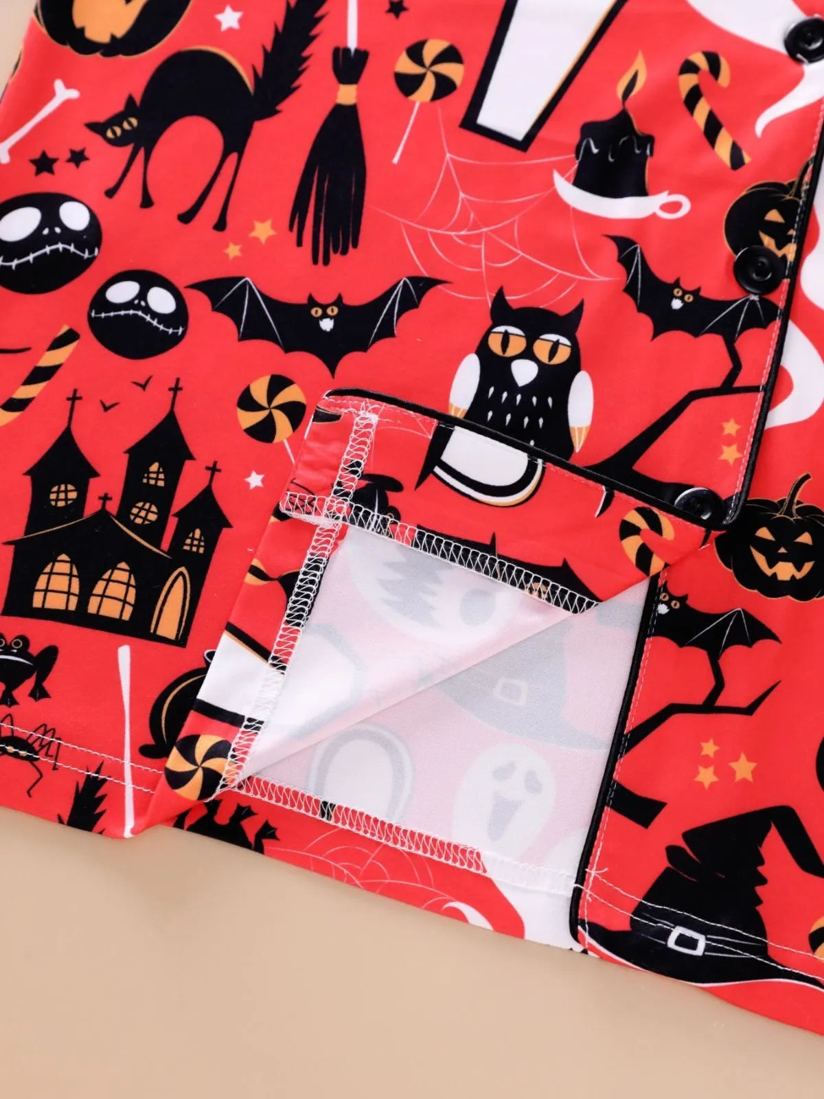 2pcs Halloween Owl Bat Print Pajama Pants Set