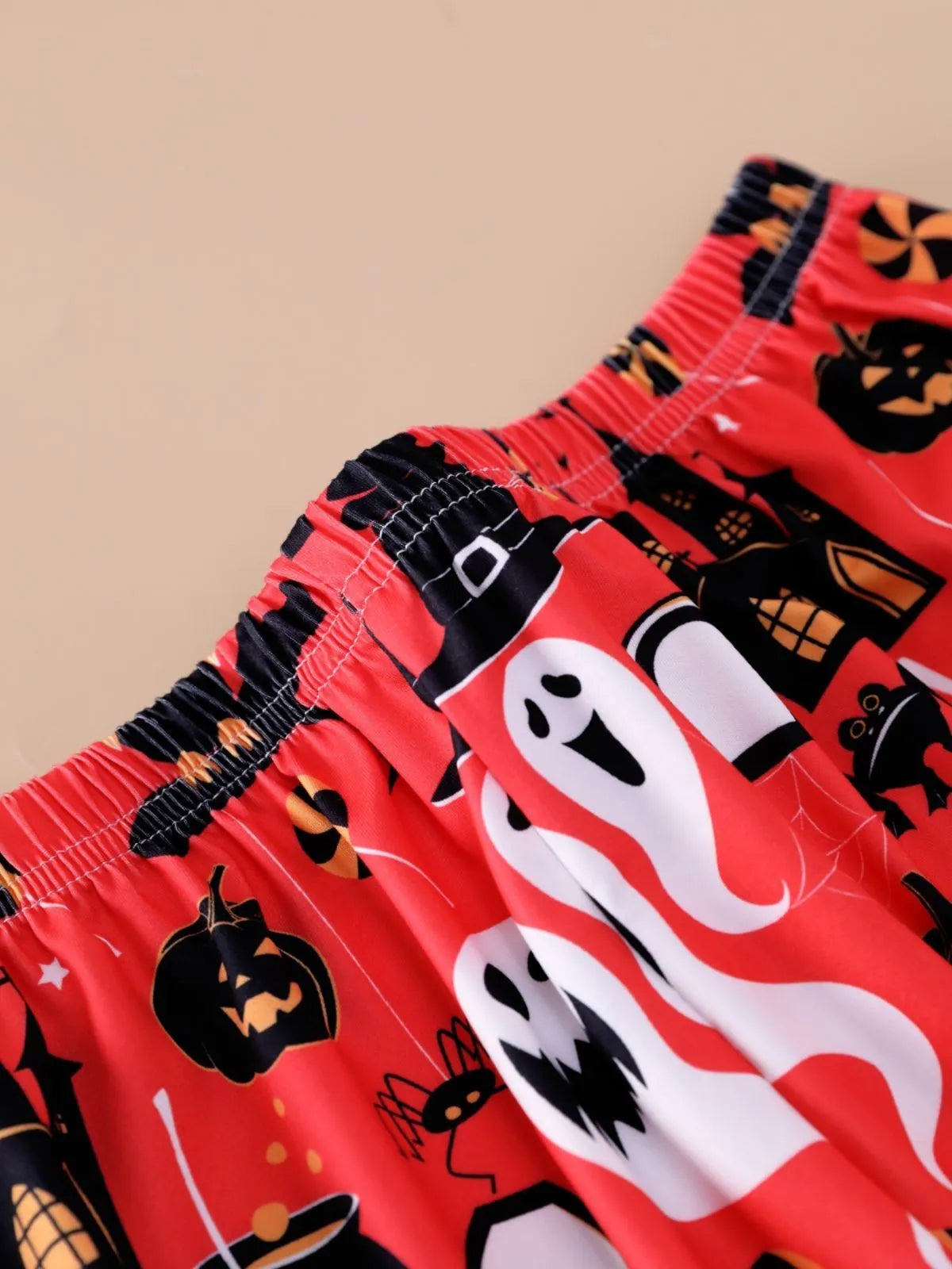 2pcs Halloween Owl Bat Print Pajama Pants Set