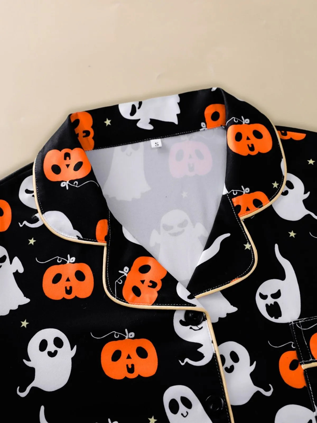 2pcs Halloween Pumpkin Cute Ghost Pajama Pants Set