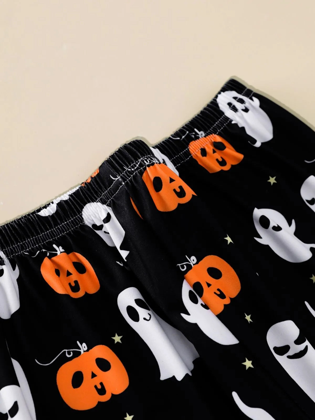 2pcs Halloween Pumpkin Cute Ghost Pajama Pants Set