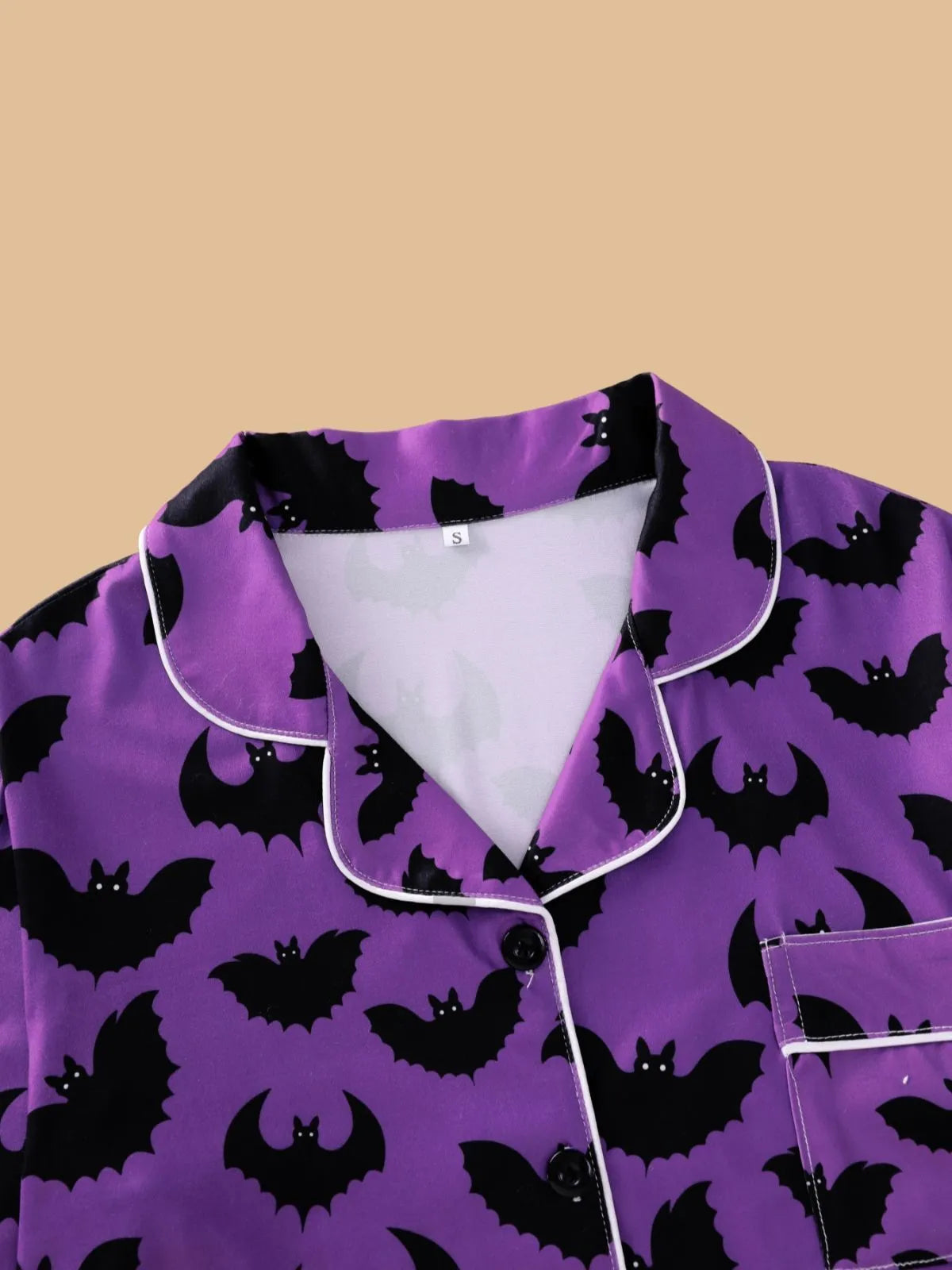 2pcs Halloween Bat Print Pajama Pants Set