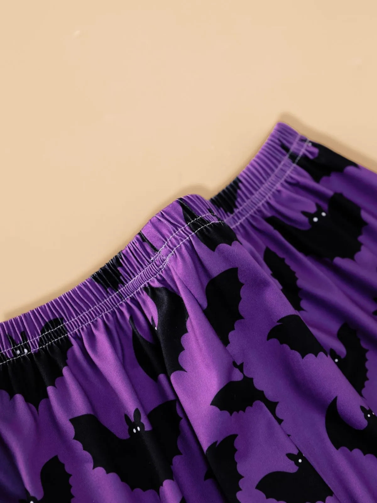 2pcs Halloween Bat Print Pajama Pants Set