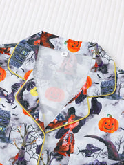 2pcs Halloween Pumpkin Ghost Pajama Pants Set