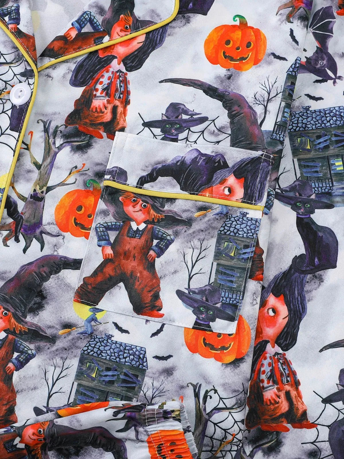 2pcs Halloween Pumpkin Ghost Pajama Pants Set