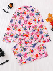 2pcs Halloween Witch Print Pajama Pants Set