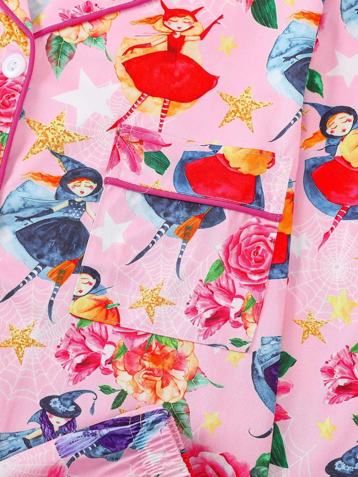 2pcs Halloween Witch Print Pajama Pants Set