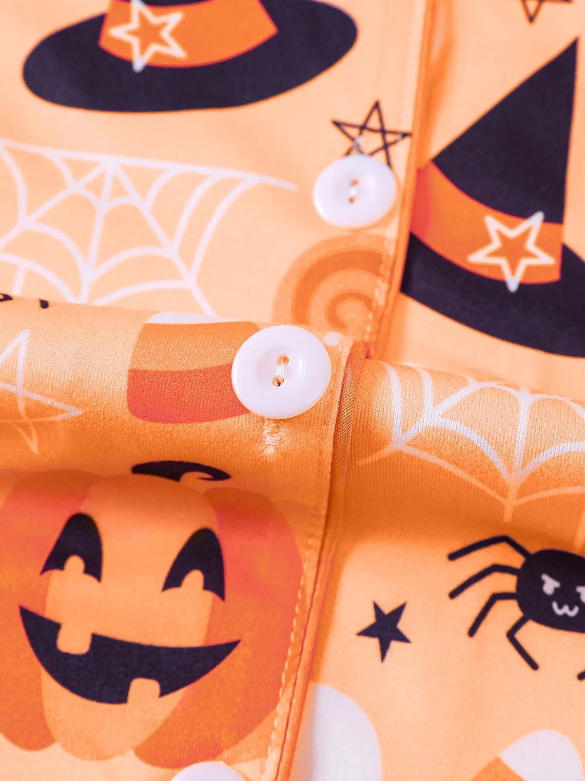 Halloween Women's Sleepwear Set, Soft Button Front Shirt & Elastic Shorts