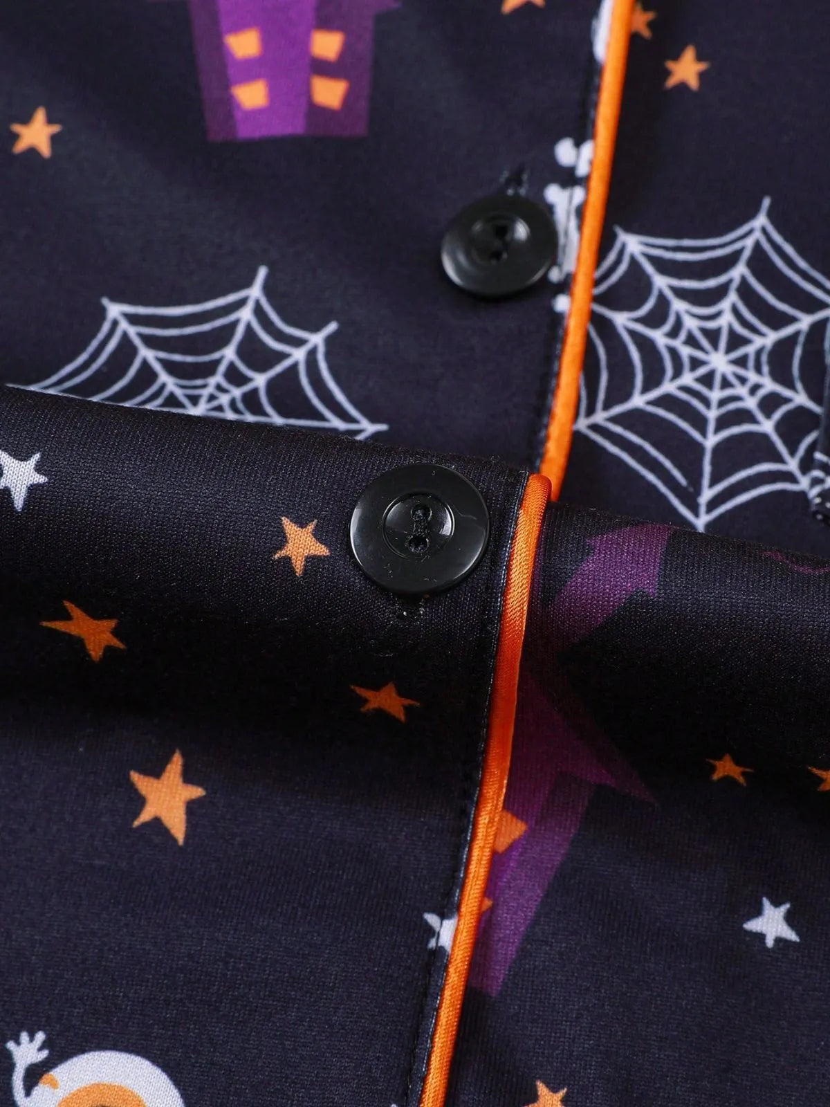 Halloween Women's Sleepwear Set, Soft Button Front Shirt & Elastic Shorts