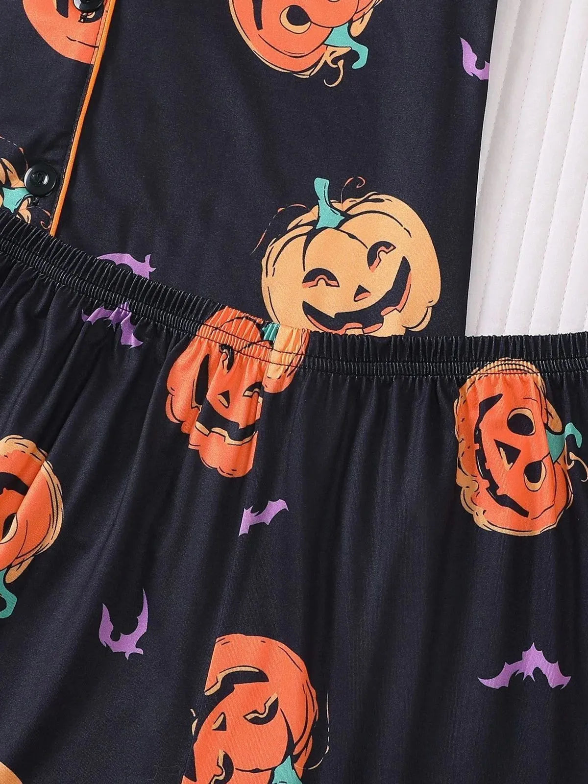 Halloween Women's Sleepwear Set, Soft Button Front Shirt & Elastic Shorts
