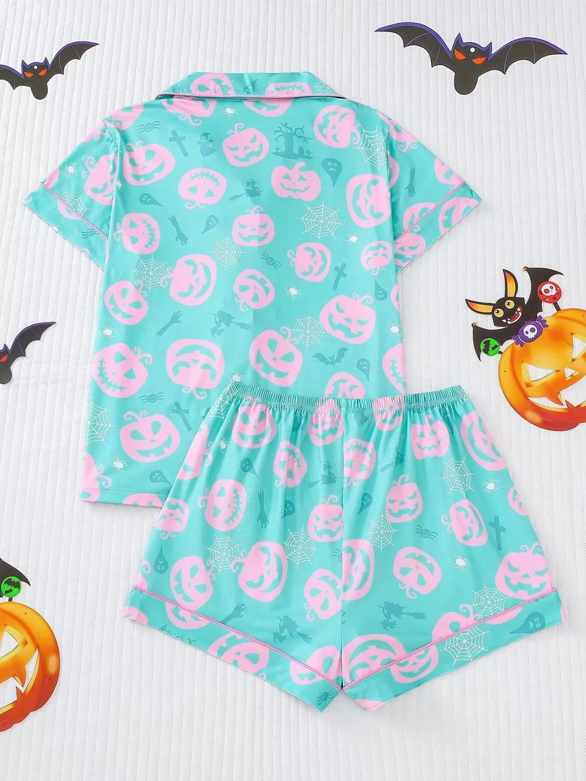 2pcs Halloween Pajama Shorts Set