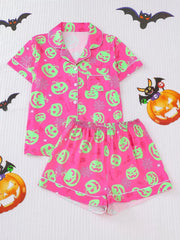 2pcs Halloween Pajama Shorts Set