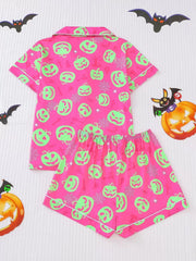 2pcs Halloween Pajama Shorts Set