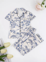 2pcs Leopard Pajama Shorts Set