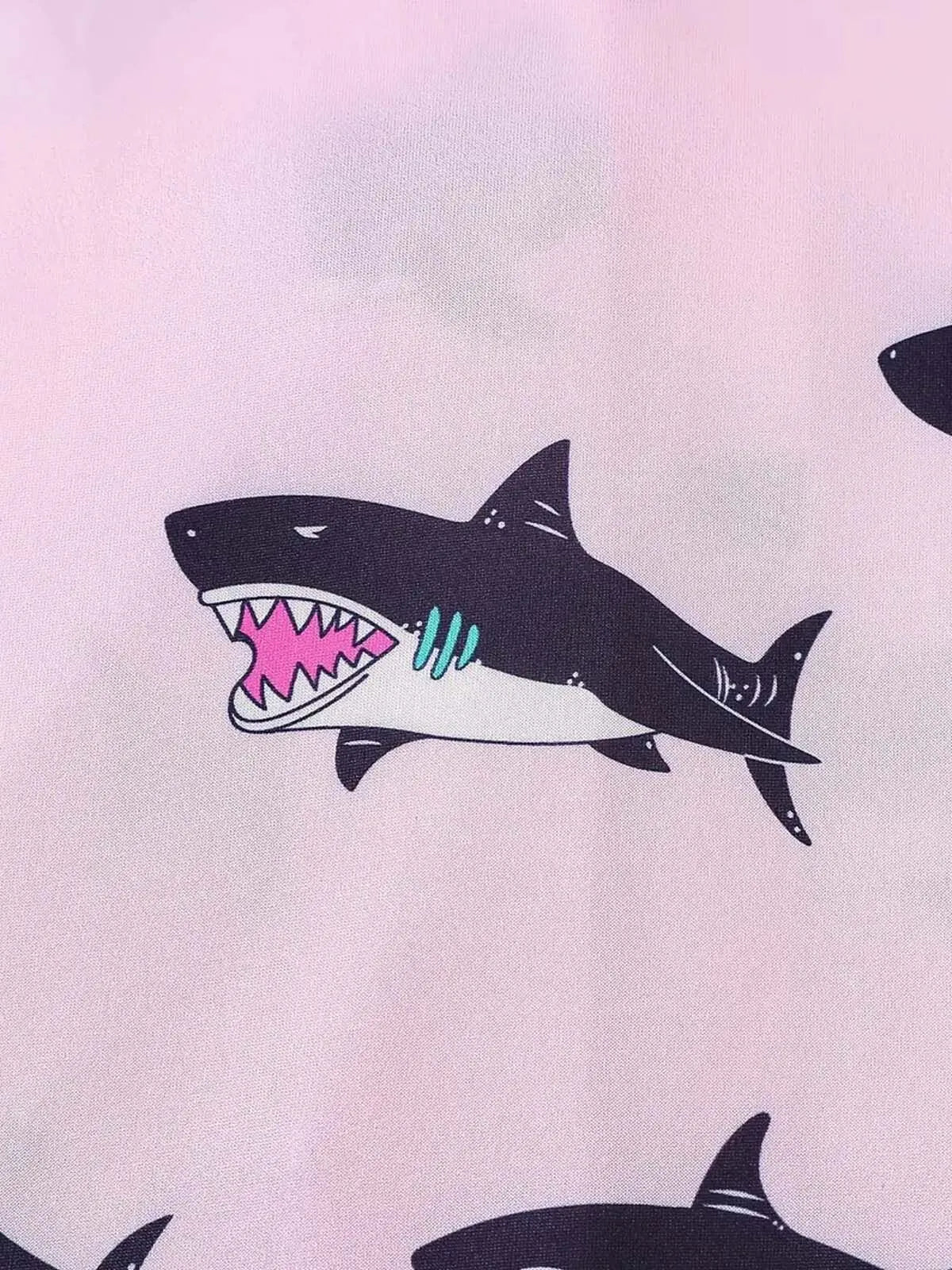 2pcs Shark Pajama Shorts Set