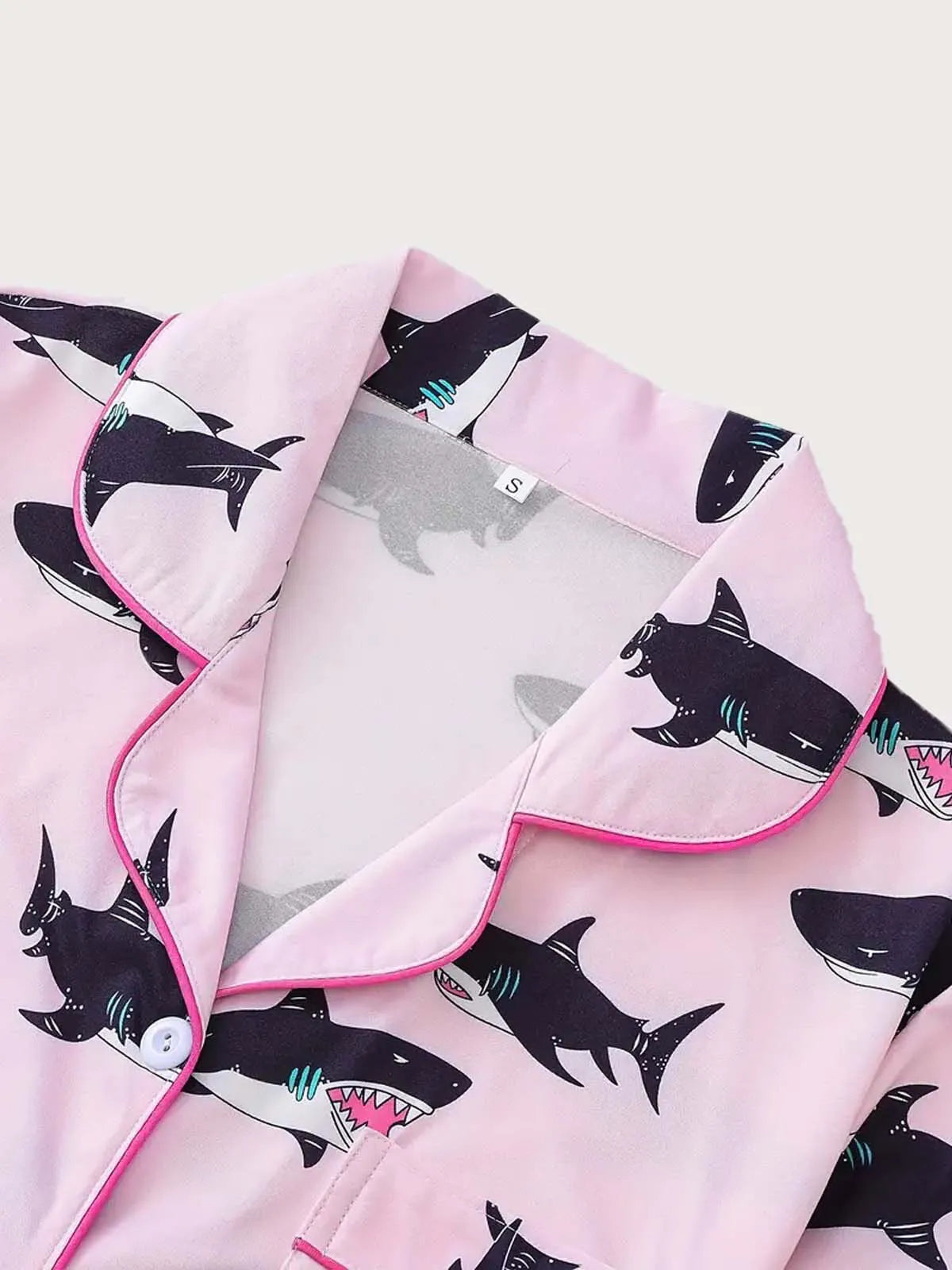 2pcs Shark Pajama Shorts Set