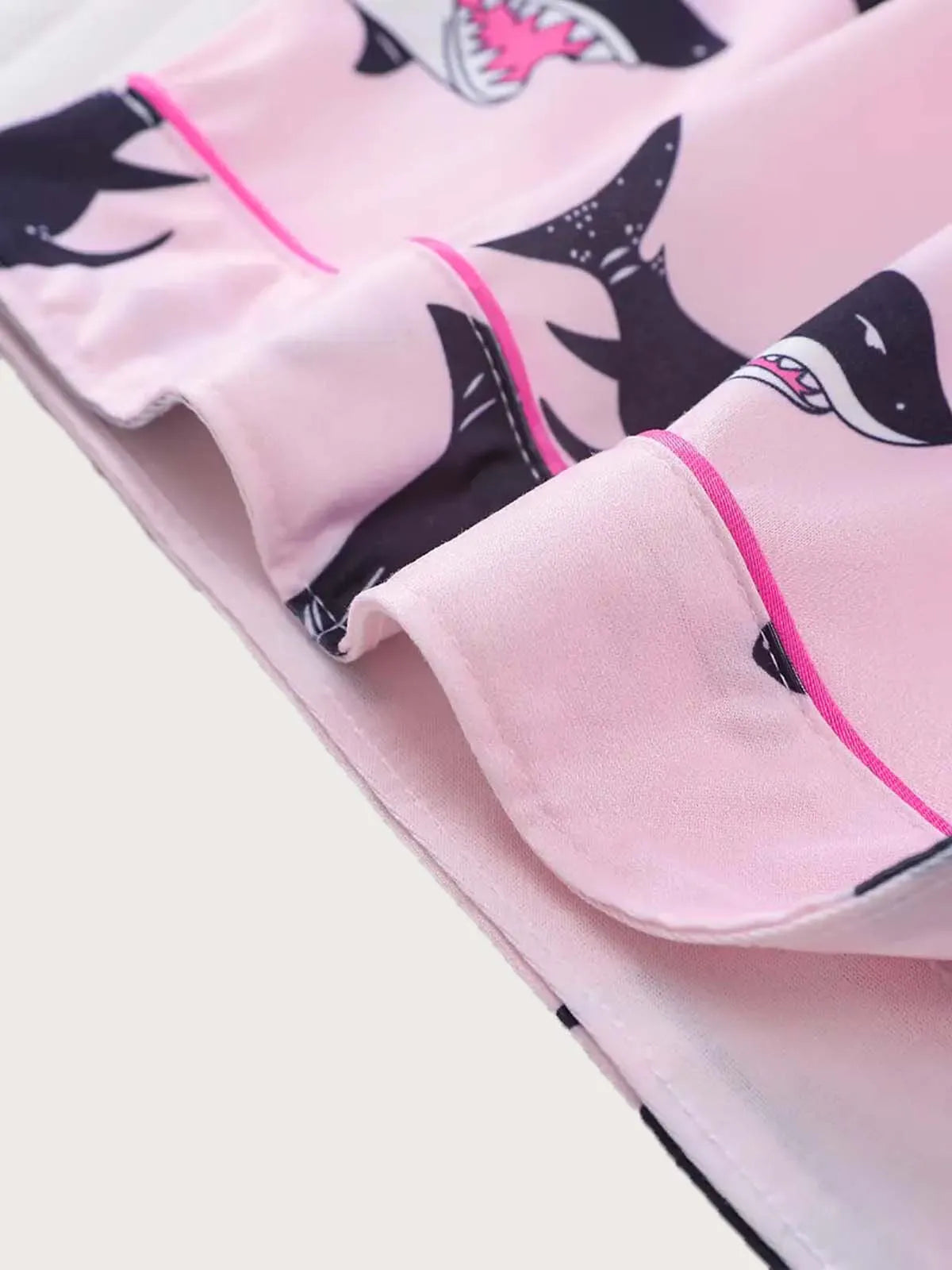 2pcs Shark Pajama Shorts Set