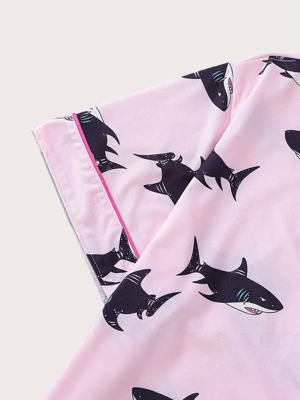 2pcs Shark Pajama Shorts Set