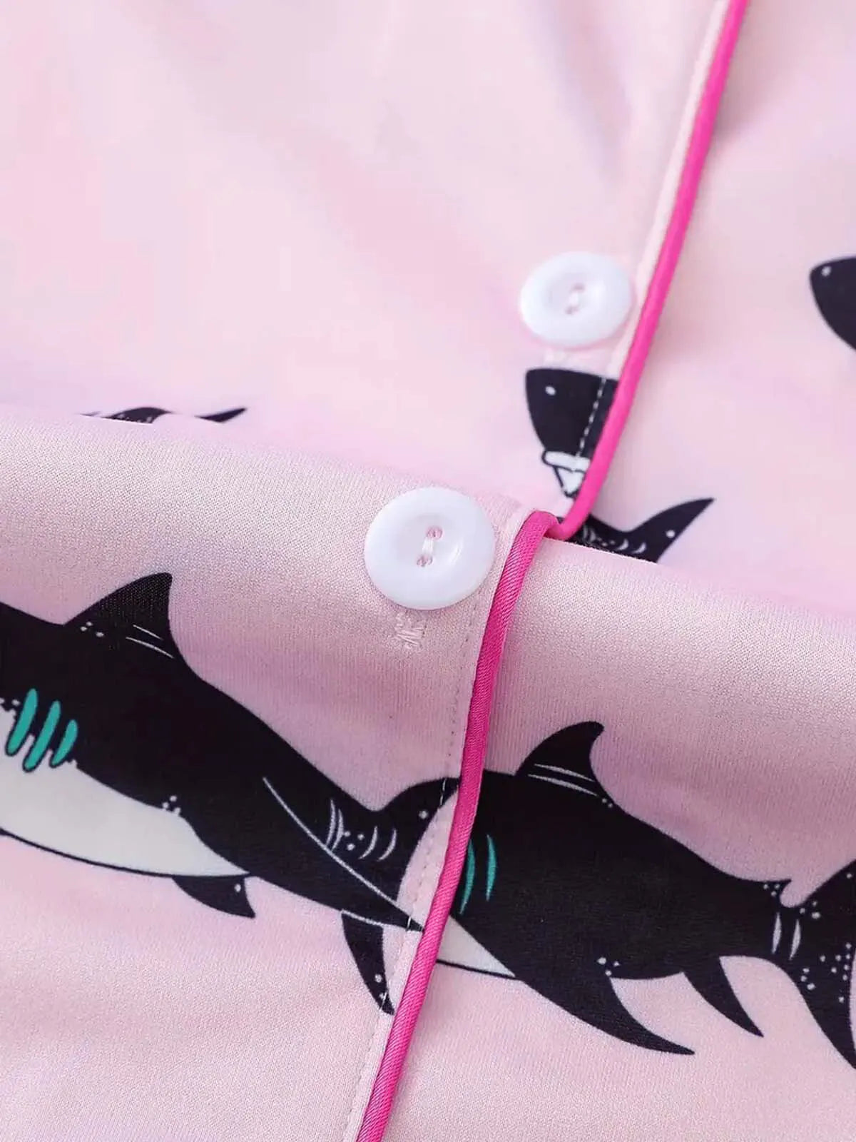 2pcs Shark Pajama Shorts Set