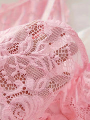 2pcs Solid Lace Bow Sexy Lingerie