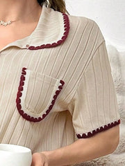 2pcs Solid Pajama Pants Set