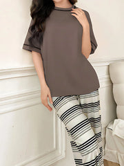 2pcs Striped Pajama Pants Set