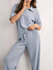 2pcs Striped Pajama Pants Set